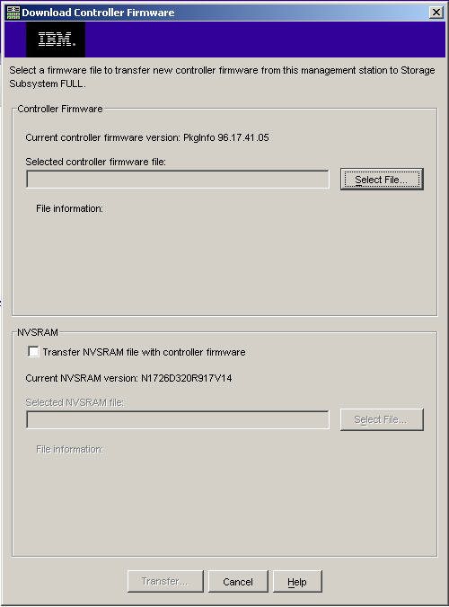 Firmware da unidade de disco rígido Importante: Pare toda a atiidade de E/S enquanto faz download do firmware e do NVSRAM para um subsistema de armazenamento DS3000, pois ocê perderá as conexões