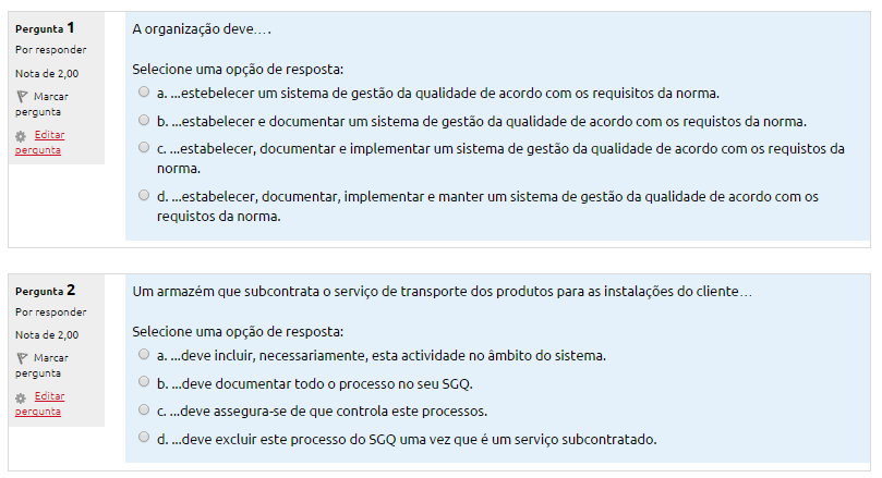 CONTENIDOS DE CALIDAD AVALIAÇÕES ON LINE Todos os cursos dispõem de exercícios de