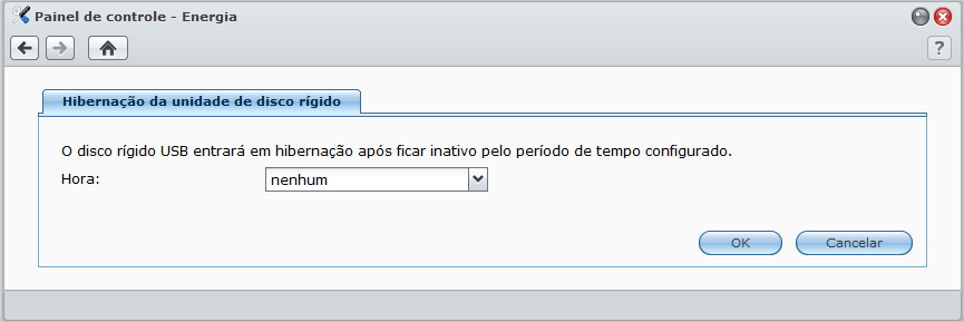 Para sincronizar a data e hora com o servidor NTP: 1 Certifique-se de digitar um IP de servidor DNS válido no Menu principal > Painel de controle > Rede e verifique se o USB DiskStation 2 está