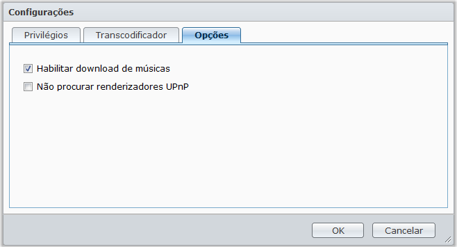 Baixar músicas Você pode habilitar o download de músicas e baixar músicas do Audio Station para seu computador local.