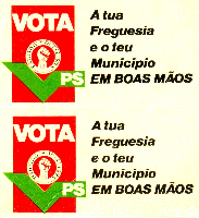 Cartaz número: 49 A tua freguesia e o teu municipio em boas mãos Partido Socialista (PS) 1980 [gummed labels] Cartaz número: 50 Uma força diferente para melhorar Portugal Partido Trabalhista (PT)