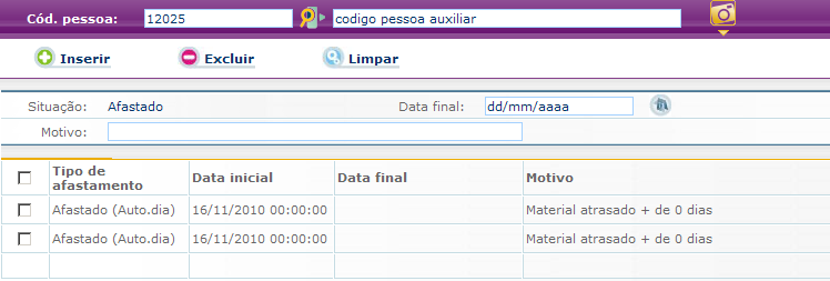 7.1 REALIZANDO AFASTAMENTO Os afastamentos poderão ser automáticos ou manuais. Afastamento automático: o próprio sistema afasta o usuário por motivos previamente parametrizados.