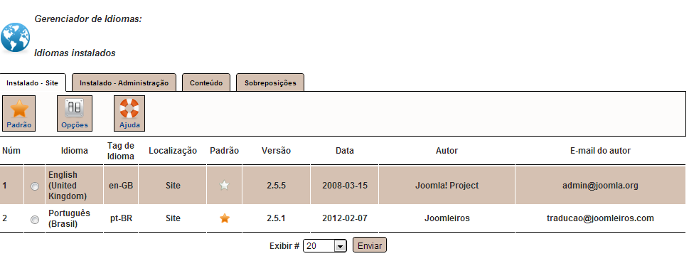4.2 Tradução Joomla 2.5 Após baixar o Pacote de Tradução do Joomla 2.5 entre no Admin do seu Joomla (Ex: seusite.com/administrator) clique no menu EXTENSIONS - EXTENSIONS MANAGER. Fig 1.