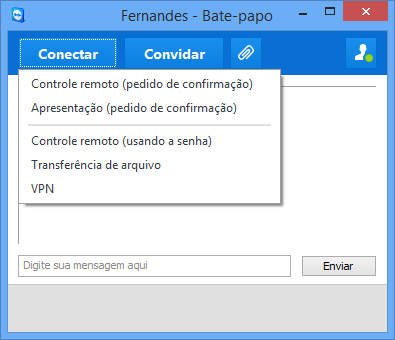 Computadores & contatos Gerenciamento de contatos Se estiver conectado a mais de um parceiro de bate-papo, eles serão exibidos na parte esquerda da janela.