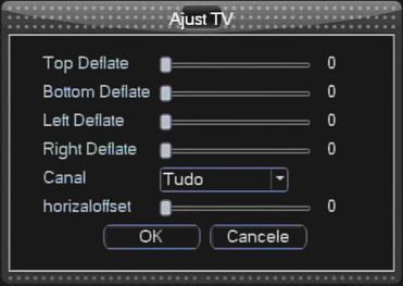 4.2.8 Ajuste TV Ao pressionar o botão Ajuste TV no menu de atalho, isso trará o ajuste a tela Ajuste TV. Você pode mover toda a tela de vídeo para cima, baixo, esquerda e direita usando essa opção. 4.