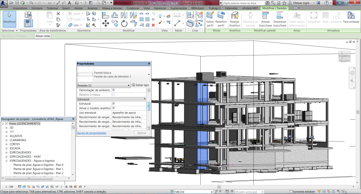 Capítulo 4 - Caso de estudo No Revit Structure, a análise às capacidades de modelação, engloba distintos aspetos.