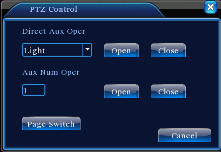 7 Reset O PTZ é reiniciado e todas as configurações são retornadas para 0. 8 Mudança de página Na Figura 3.12, clique no botão Page Shift da Figura 3.16, a função de configuração auxiliar.