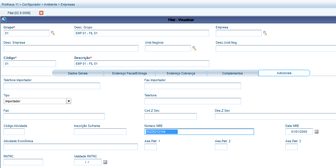 SPED ECD NIRE Para informar o NIRE acesse o Configurador em