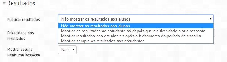 Insira as opções dentro dos campos abaixo, no exemplo foram inseridos como opções os números de 1 a 5 que serão as alternativas de resposta.