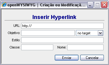 Utilização dos Recursos - Adicionando e alterando hyperlinks Para definir um Hyperlink é necessário que um texto ou imagem esteja selecionado.