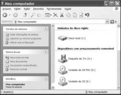 CESPE COMPANHIA DE SANEAMENTO SE 5. A figura acima ilustra uma janela do Windows XP executada em um computador do tipo PC.