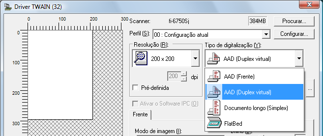 Capítulo 2 Digitalização duplex utilizando a Opção AAD Duplex Virtual (apenas para o modelo fi-6750s) A opção AAD Duplex Virtual permite que a página frontal do documento seja digitalizada primeiro e