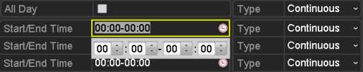 II. Você pode clicar no botão para ajustar o horário preciso da programação. Para programar uma gravação all-day (todos os dias), marque a caixa de confirmação após o item All Day. Figura 5.