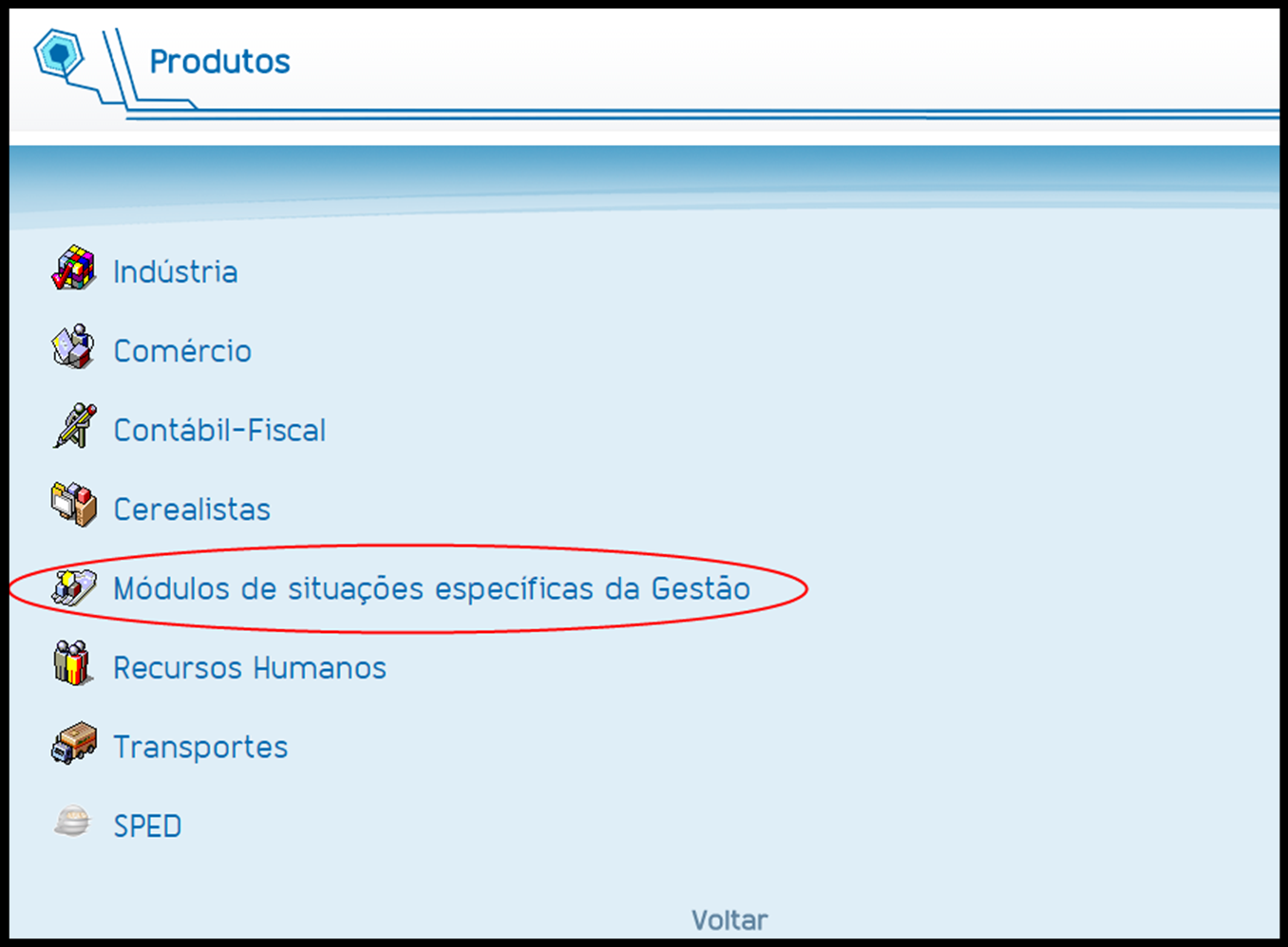 forma interativa, integrada e ativa. Figura 6 Página dos Produtos Teorema Sistemas.