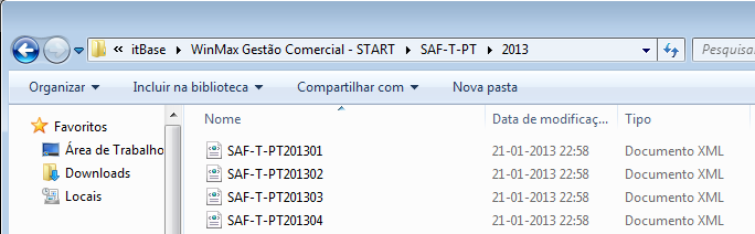 II Comunicação de faturas à AT Linha WinMax 2000 Profissional Em qualquer um dos produtos desta linha, para criar o ficheiro SAF-T deverá aceder à opção Utilitários > Ficheiro SAF-T PT e na janela da