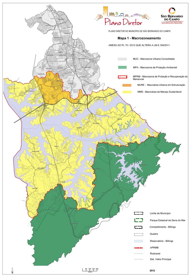Plano Diretor Diretrizes sobre o território MUC- MacroZona Urbana Consolidada MURE- Macro Área Urbana em Reestruturação MMS - Macro Área