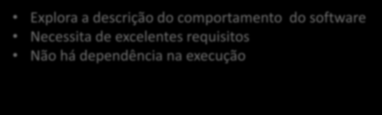 Model Based Testing Explora a descrição do comportamento