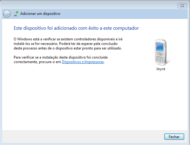 4. Clique em Adicionar um dispositivo para procurar novos dispositivos. 5. Seleccione um dispositivo Bluetooth na lista e clique em Seguinte. 6.