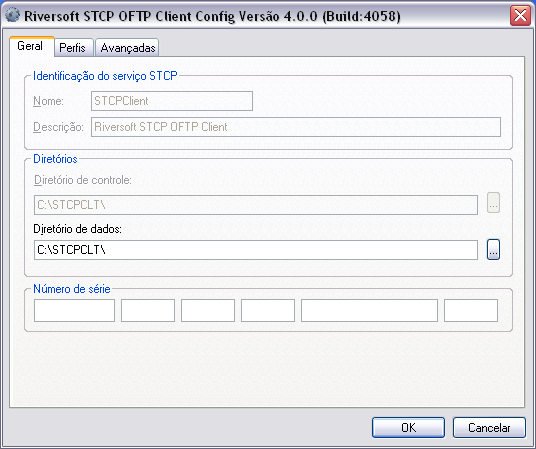 O programa de configuração do STCP OFTP Client foi instalado na pasta selecionada durante o processo de instalação e pode ser acessado através do menu Iniciar.