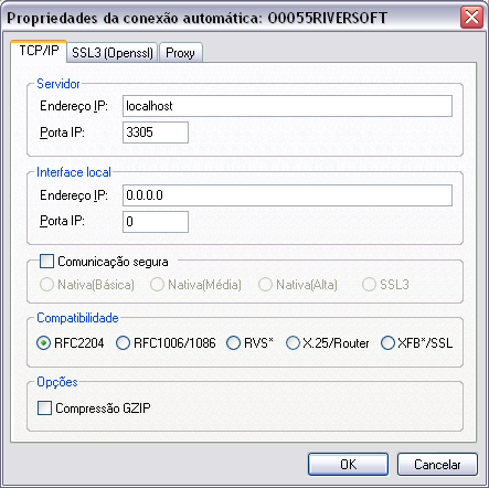 15. Se o protocolo selecionado foi OFTP TCP/IP, configure as seguintes opções na guia TCP/IP.