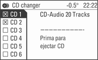 Leitor de CD 115 Desactivar Scan CD Prima sem soltar o interruptor basculante d até o símbolo 6 desaparecer. Ou: Seleccione uma nova faixa. Ou: Seleccione o campo da opção Normal.