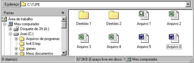 Movendo arquivos e pastas no Windows XP Mesma Unidade Unidades Diferentes Copiando um Arquivo CTRL pressionado +