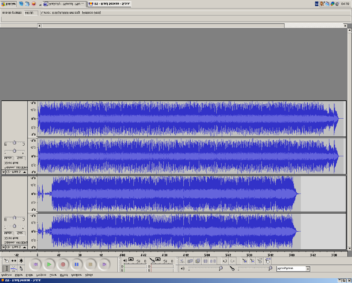 Mixando o Som O Audacity trabalha com o sistema de canais; isso quer dizer que as mixagens serão feitas como em uma mesa de som.