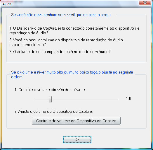 15. Audio Recorder 2.0 3.1.3.1. Ajuda É possível controlar várias configurações de volume através do hardware e do software. 1.