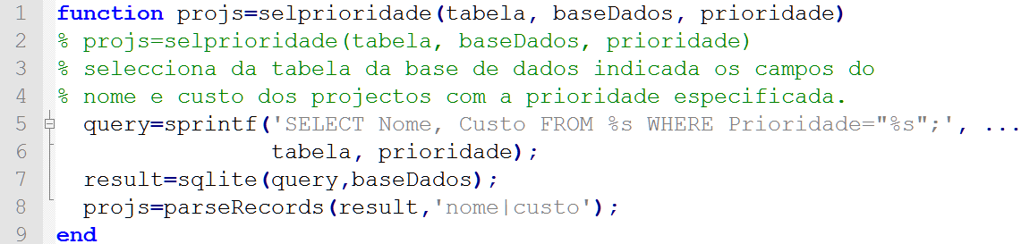 Obtido o resultado da função sqlite (numa só string), convertemos num vector