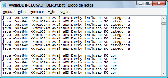 61 Para esses testes foram utilizadas as tabelas do modelo de dados proposto na Figura 4 que não possuíam relacionamentos com tabelas filhas.