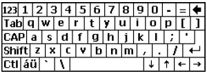 Utilizar o Painel de entrada/teclado virtual O teclado virtual está sempre disponível quando necessário, por exemplo, para entrada de texto.