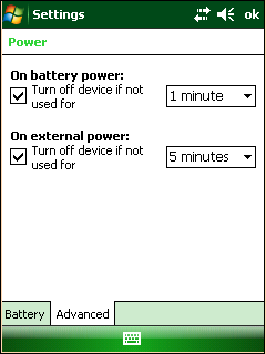 Configurar timers de energia Toque na guia Iniciar > Configurações > Sistema > Energia > Avançado.