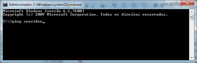 3. No prompt do dos que surge o comando para testar a visibilidade e o tempo de resposta é ping nomedocomputador.