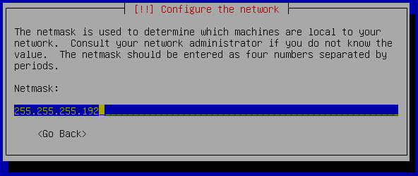 Em seguida selecione <configure network manually>. As configurações de rede serão editadas manualmente, sendo necessário selecionar um endereço IP para este servidor.