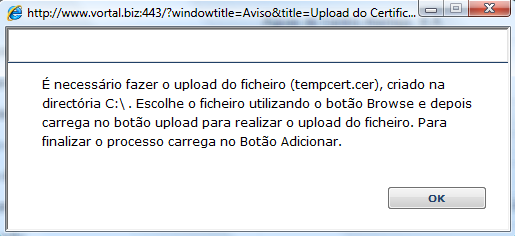 9. Na janela seguinte, clique em Yes ( Sim ). 10. Tenha em atenção ao local onde foi guardado o ficheiro tempcert.