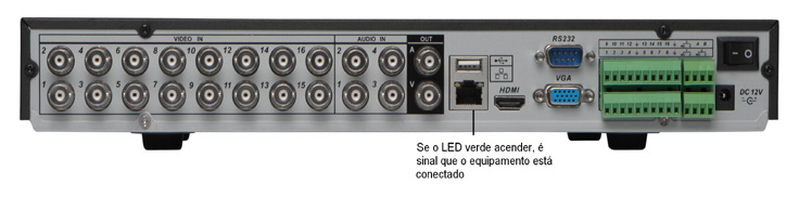 Painel posterior Configuração do DVR Para configurar a rede do DVR, acesse Menu principal>ajustes>redes. Endereço IP: especifique um endereço IP para o DVR. Rede Másc.