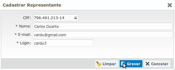 18 Ao clicar no botão OK, o sistema retorna à tela de Requerimento de Mudas, para ser informado um requerente já cadastrado.