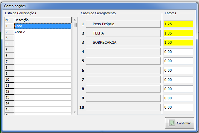 No menu ESTRUTURA ou clicando com o botão direito do mouse sobre a barra de carregamentos, é possível acessar o comando para nomear casos de carregamento conforme Figura 9.