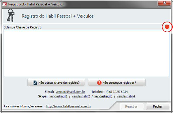 25 Ajuda do Hábil Pessoal + Veículos Caso você encontre alguma dificuldade durante as etapas do registro, entre em contato com o Departamento de Suporte Técnico da Koinonia Software Ltda.