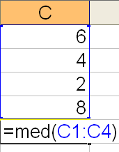 Para saber quanto será retornado a função acima, temos que colocar todos os número em ordem crescente e pegar o valor do meio.