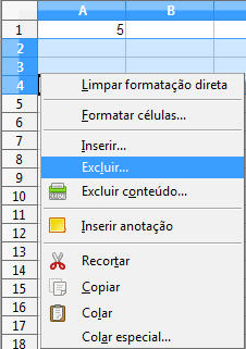 2. Clique com o botão direito do mouse no cabeçalho da coluna ou da linha. 3. Clique em Inserir Linhas ou Inserir Colunas.