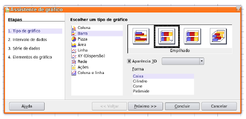 Figura 65: Gerando Gráficos no Calc Figura 66: Gráfico de Pizza gerado no Calc Para fazer qualquer