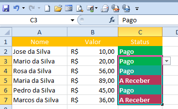 Nome em células O Excel monta sua lógica da mesma forma que montamos nosso dia-a-dia, ou seja, quanto mais prático menos complicado será nosso dia.