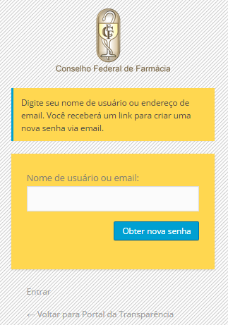 2. Login O Portal da Transparência é um canal pelo qual o cidadão pode acompanhar a execução financeira dos programas deste Conselho.