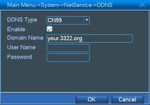 Figura 4.22 Configurar DDNS Para visitar o dispositivo móvel, fazer um mapeamento da porta do roteador e usar CMS para monitorar e operar pelo protocolo.