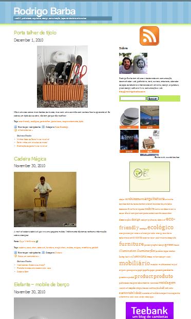 34 Decoração Rodrigo Barba Blog focado em design sustentável, trazendo novidades, exemplos e informações sobre objetos feitos a partir de reciclagem,