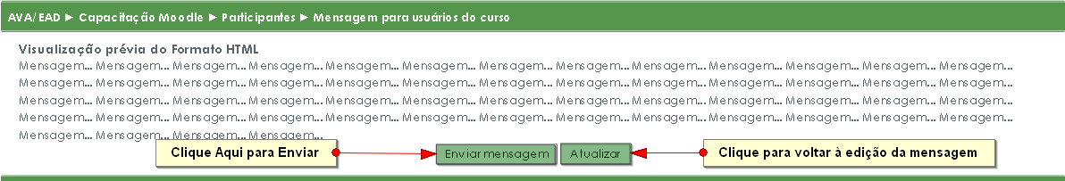 Figura 1.9 Escrevendo mensagem instantânea para grupo de usuários. Figura 1.10 Confirmação da mensagem a ser enviada.