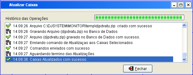 10.2 Automaticamente O método de atualização automática verifica a cada 30 segundos por atualizações, os PDV's somente serão atualizados quando estiverem on-line e modo caixa livre, quando a