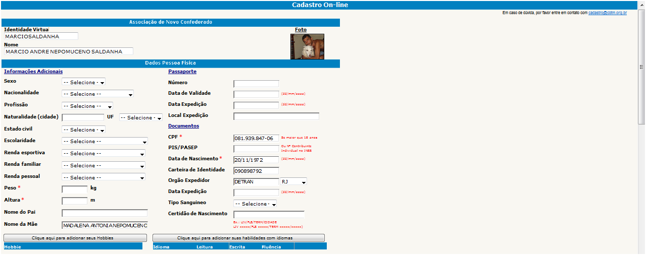 Após, confirmar cadastro. Você receberá um e-mail do cadastro@cbtm.org.br informando seu ID virtual.