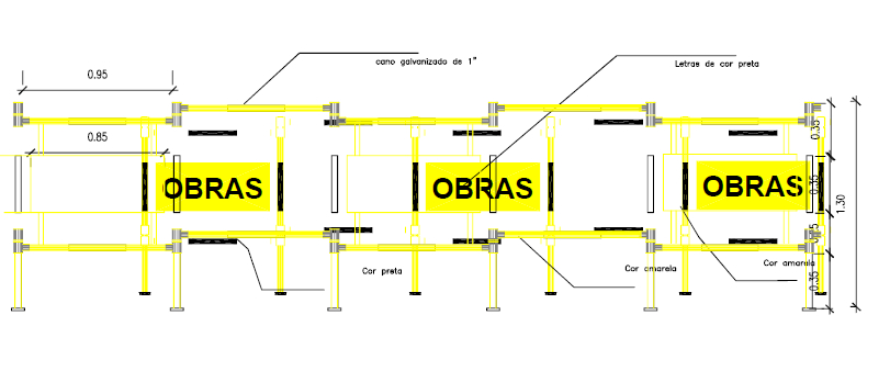 Dispositivo de advertência de obras Anexo